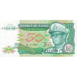 1988 - Zaire 50 Zaires banknote PIC 32a UNC