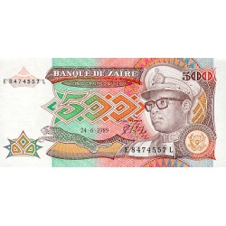 1989 - Zaire 500 Zaires banknote PIC 34a UNC
