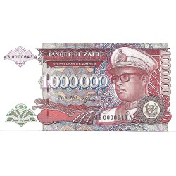 1993 - Zaire 1 Million Zaires banknote PIC 45a UNC 1993 - Zaire 1 Million Zaires banknote PIC 45a UNC