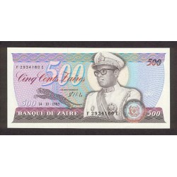 1985 Zaire pic 30b billete de 500 Zaires