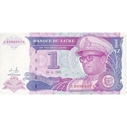 1993 - Zaire 1 Noveau Zaire banknote PIC 52a UNC 1993 - Zaire 1 Noveau Zaire banknote PIC 52a UNC