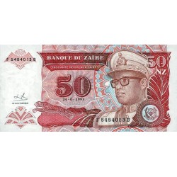 1993 - Zaire 50 Nouveaux Zaires banknote PIC 57 UNC