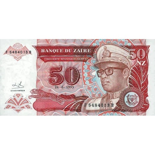 1993 - Zaire 50 Nouveaux Zaires banknote PIC 57 UNC