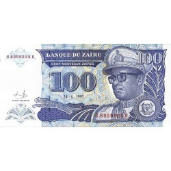 1993 - Zaire  Pic  58  100 new zaire banknote