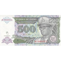 1994 - Zaire 500 Nouveuax Zaires banknote PIC 64a UNC