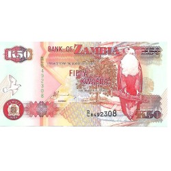 2003 - Zambia PIC 37d billete de 50 Kwacha F12 S/C