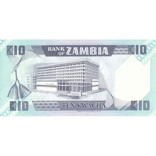 1980 - Zambia Pic 26e 10 Kwacha banknote 1980 - Zambia Pic 26e 10 Kwacha banknote