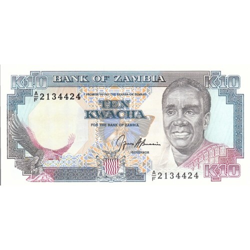1989 banknote10 Kwacha Zambia banknote p31b