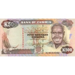 1991 - Zambia PIC 35a billete de 500 Kwacha S/C