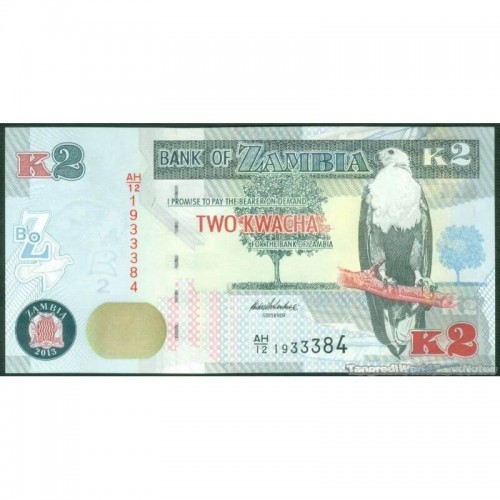 2013- Zambia   Pic  49b   2 Kwacha  banknote