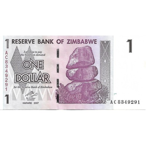 2007 - Zimbawe PIC 65 billete de 1 Dólar S/C