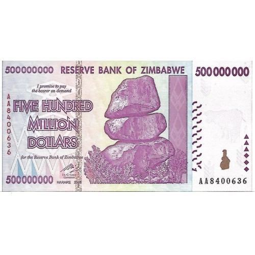 2008 - Zimbawe PIC 82 billete de 500.000.000 Dólares S/C