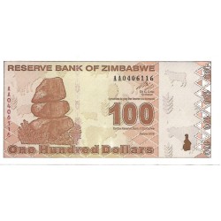 2009 - Zimbabwe 100 Dollars banknote PIC 97 UNC 2009 - Zimbabwe 100 Dollars banknote PIC 97 UNC