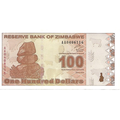 2009 - Zimbawe PIC 97 billete de 100 Dolares S/C