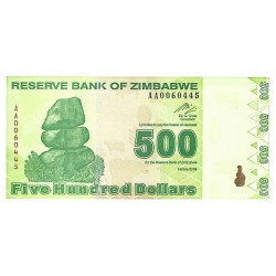 2009 - Zimbabwe 500 Dollars banknote PIC 98 UNC 2009 - Zimbabwe 500 Dollars banknote PIC 98 UNC