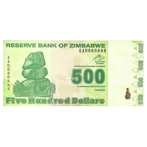 2009 - Zimbawe PIC 98 billete de 500 Dolares S/C