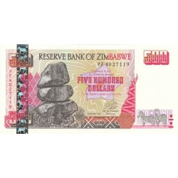 2001 - Zimbawe  pic 10  billete de 500 Dólares    