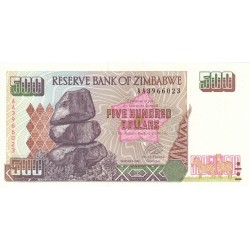 2001 - Zimbawe  pic 11a  billete de 500 Dólares    