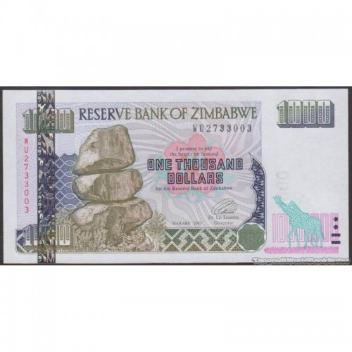2003 - Zimbawe  pic 12b  billete de 1000 Dólares    