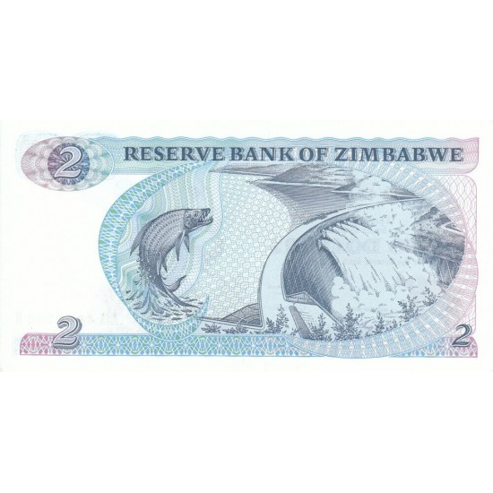 1983 - Zimbabwe Pic 1b 2 Dollars banknote 1983 - Zimbabwe Pic 1b 2 Dollars banknote