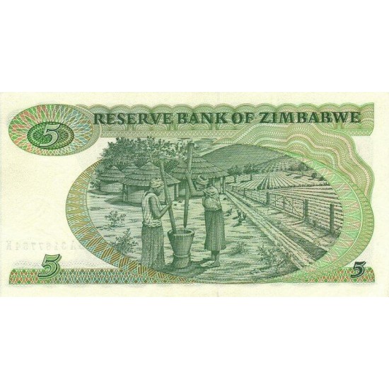 1983 - Zimbabwe Pic 2c 5 Dollars banknote 1983 - Zimbabwe Pic 2c 5 Dollars banknote