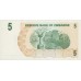2006 - Zimbawe  pic 38  billete de 5 Dólares    