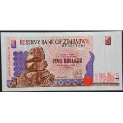 1997  - Zimbabwe   Pic  5b    5  Dollars  banknote  