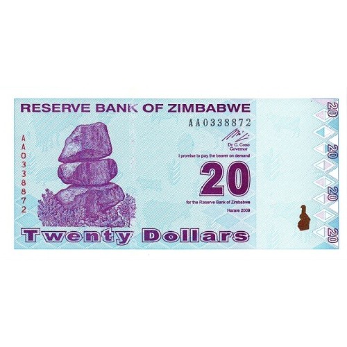 2009 - Zimbawe PIC 95 billete de 20 Dólares S/C