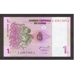 1997 -  Congo, Rep.Democ. Pic 80   billete de 1 céntimo