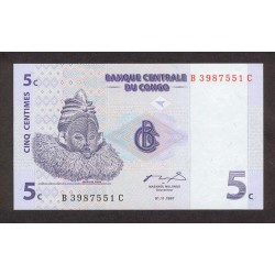 1997 - Congo, Rep.Dmoc. pic 81    5 Censt. banknote