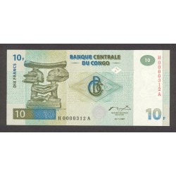 1997 - Congo, Rep.Dmoc. Pi c 87  10 francs banknote