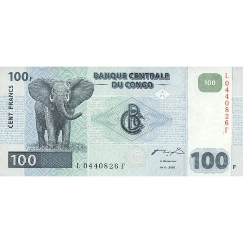 2000 - Congo, Rep.Dmoc. Pic 92  100 francs banknote