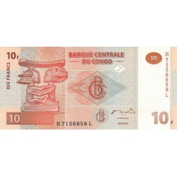 2003 - Congo Democratic Republic PIC 93 10 Francs banknote