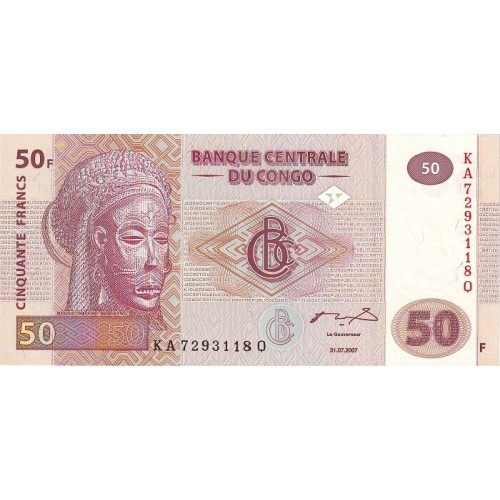 2007 - Congo Democratic Republic PIC 97 50 Francs banknote