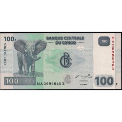 2007 -  Congo Republica Democratica PIC 98  billete de 100 Francos