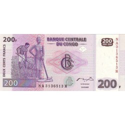 2007  -  Congo Republica Democratica PIC 99 billete de 200 Francos