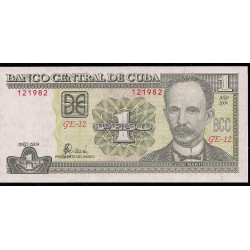 2004 - Cuba P121d 1 Peso  banknote