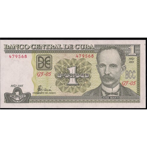 2005 - Cuba P121e 1 Peso  banknote