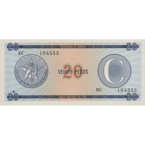 1985 - Cuba P-FX23 20 Pesos banknote 1985 - Cuba P-FX23 20 Pesos banknote