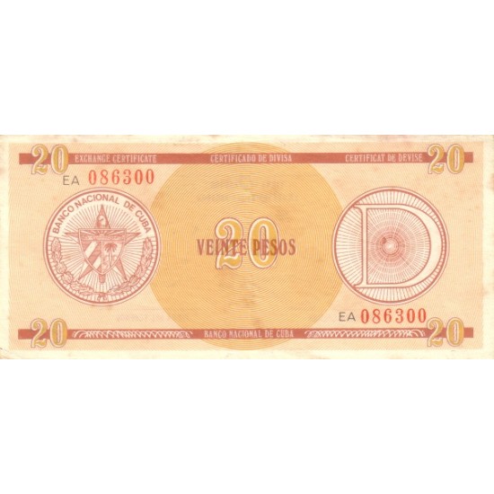 1985 - Cuba P-FX31 20 Pesos banknote 1985 - Cuba P-FX31 20 Pesos banknote