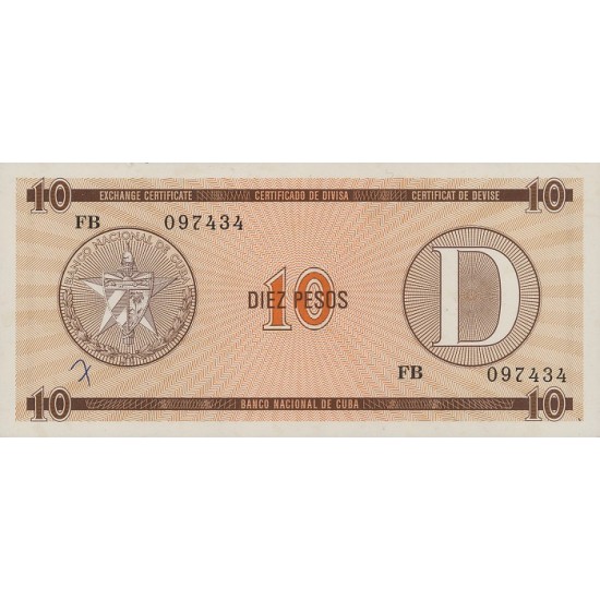 1985 - Cuba P-FX35 10 Pesos banknote 1985 - Cuba P-FX35 10 Pesos banknote