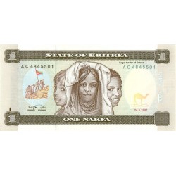 1997 -  Eritrea PIC 1     1 Nakfa banknote
