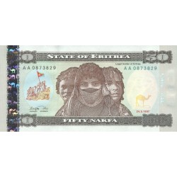 1997 -  Eritrea   pic 5 billete de   50 Nakfa