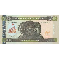 2011-  Eritrea PIC 9   50 Nakfa banknote