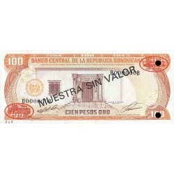 1991 - República Dominicana PIC 136s1 billete 100 Pesos Oro S/C 1991 - República Dominicana PIC 136s1 billete 100 Pesos Oro S/C