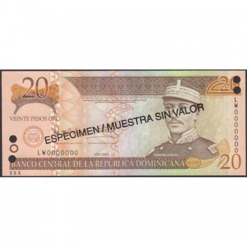 2004 - Dominican Republic PIC 169s4 20 Pesos Oro banknote UNC