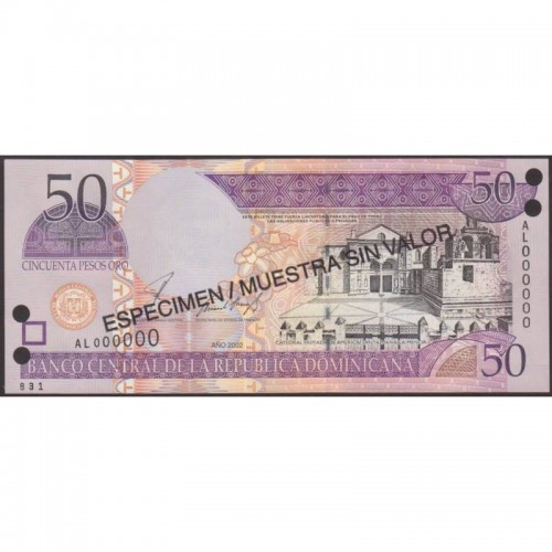 2002 - Dominican Republic P5170s2 10 Pesos Oro banknote